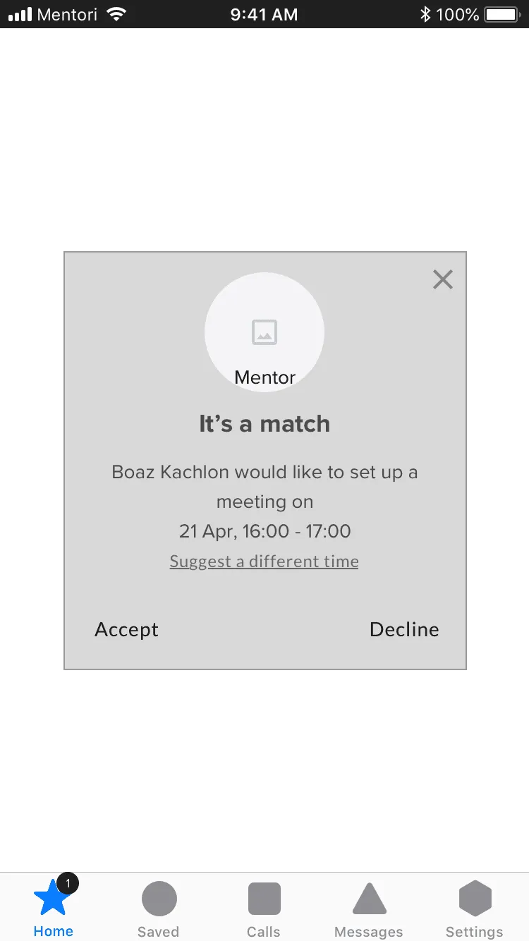 Mentori app screen: onboarding